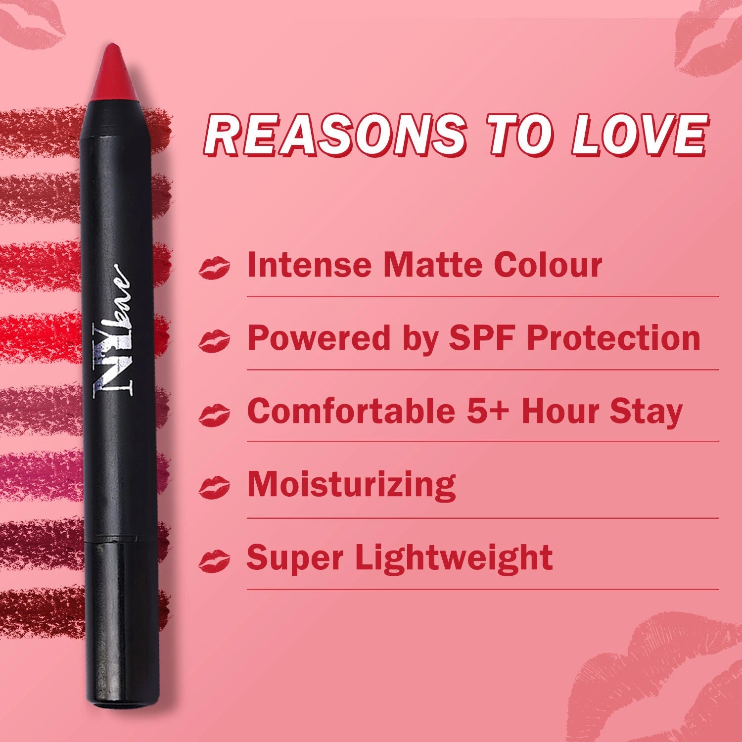 NY Bae Mets Matte Lip Crayon - Majestic Mauve 41 (2.8 g) | Creamy Matte Finish | Lasts Up to 5  Hours | Moisturizing | SPF Protection