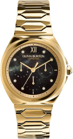 Olivia Burton Lustre Women's Multifunction Watch, Stainless Steel Bracelet, Water Resistant up to 3ATM/30 Meters, Elegant, London-Inspired Design, Gift for Her, 36mm