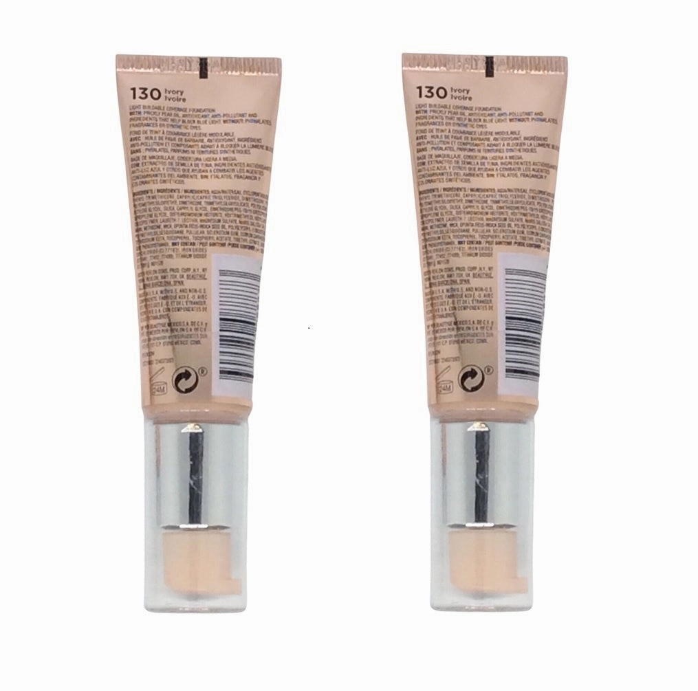 Pack of 2 Revlon Photoready Candid Glow Moisture Glow Anti-Pollution Foundation, Ivory 130