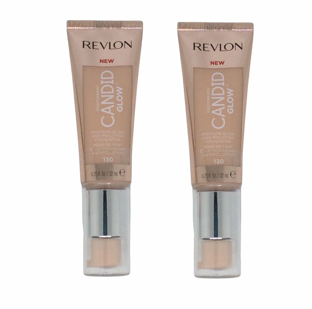 Pack of 2 Revlon Photoready Candid Glow Moisture Glow Anti-Pollution Foundation, Ivory 130
