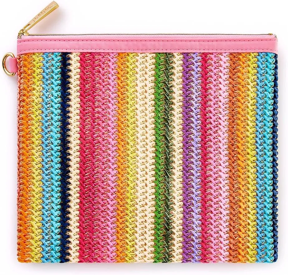 Packed Party Bring On the Fun Luxe Woven Everything Pouch, Makeup Bag, Travel Bag, Cosmetic Bag for Women