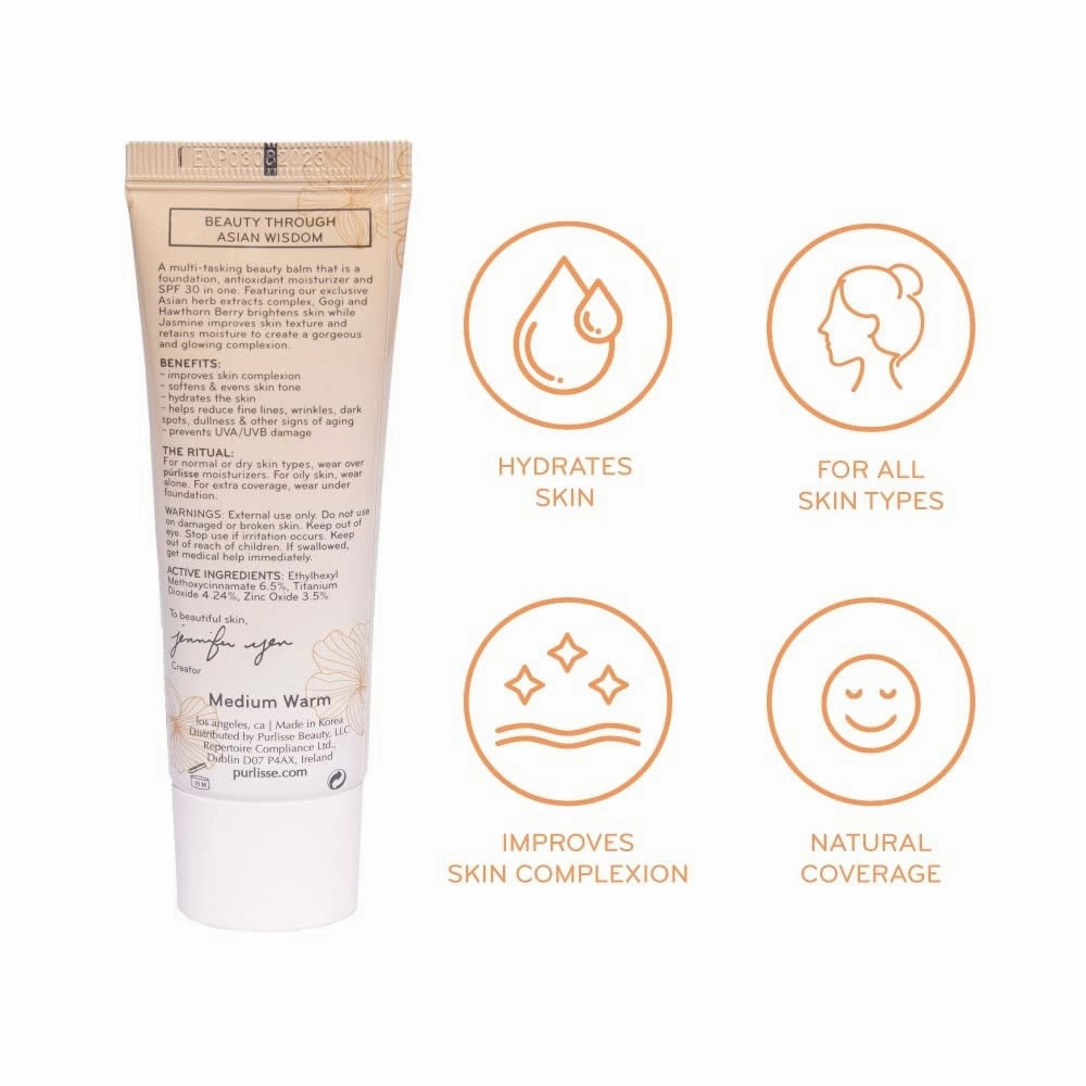 Perfect Glow BB Cream with SPF 30 - Matte Meets Dewy Finish - Enriched with Goji & Hawthorn Berry to Help Improve Skin Texture & Radiance - Deep (1.4 Oz)
