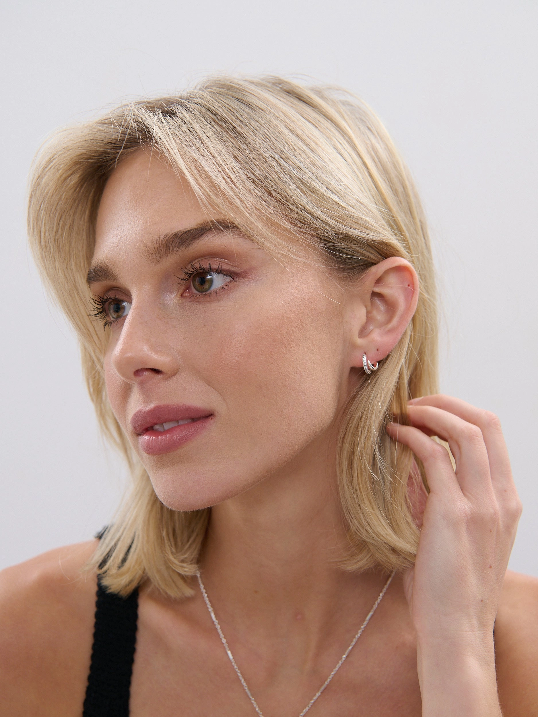 Petite Diamanté Silver Plated Earrings
