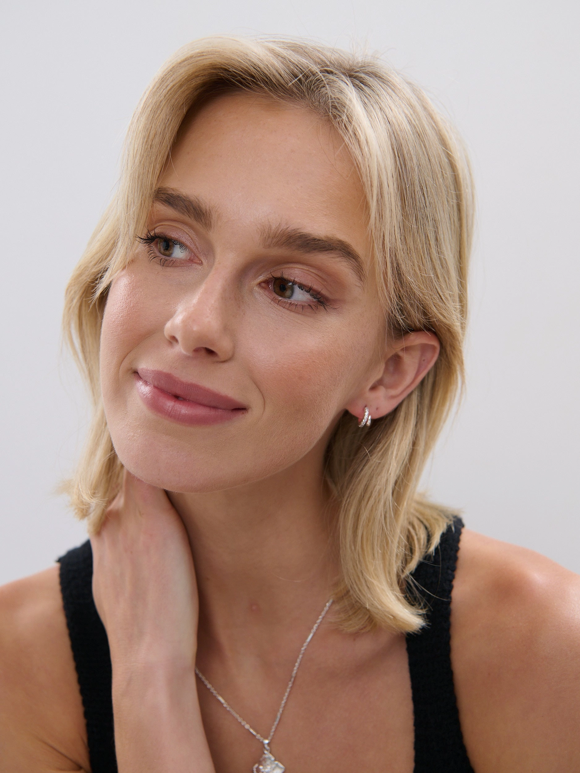 Petite Diamanté Silver Plated Earrings