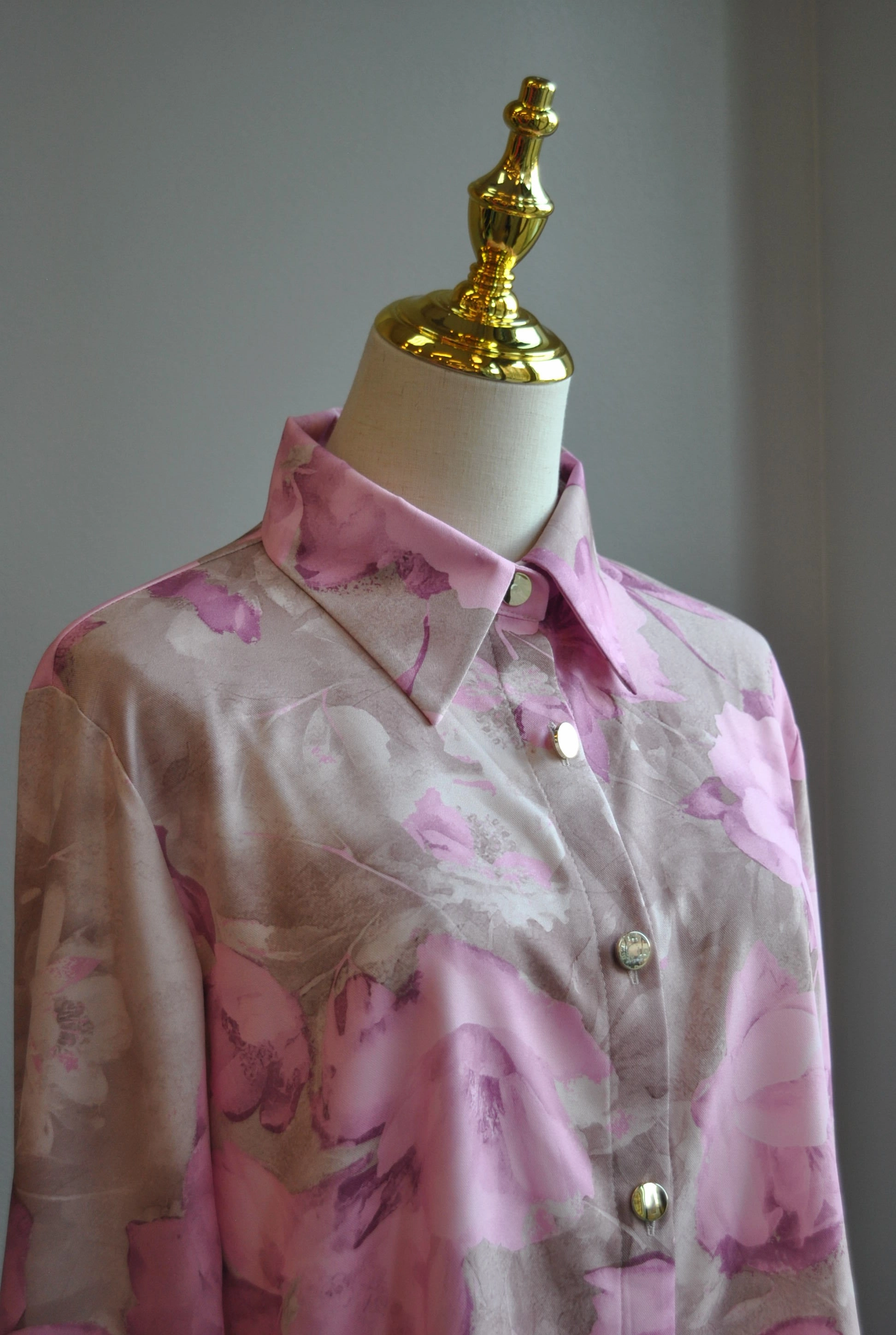 PINK AND BEIGE MULTI SPRING BLOUSE