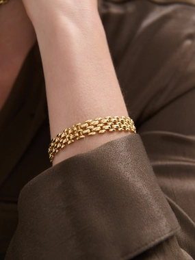 Popcorn Chain 18K Gold Bracelet