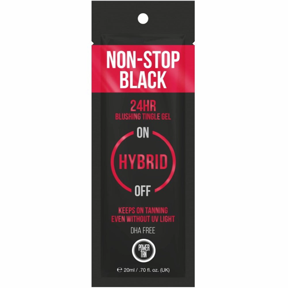 Power Tan Non-Stop Black 24H Blushing Hybrid Tingle Gel Tanning Accelerator Sachet 20ml