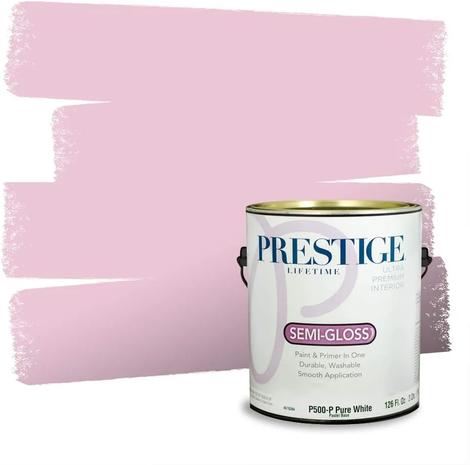 PRESTIGE Paints Interior Paint and Primer In One, 1-Gallon, Semi-Gloss, Comparable Match of Valspar* Velvety Blush*