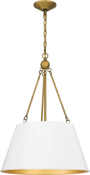 Quoizel Aberdale Pendant Lighting, 19 Inch 4-Light White Lustre Ceiling Light with Metal Shade, 60W, Max Hanging Height 78", Modern Design for Kitchen Island, Bedroom, Dining Room or Home Office