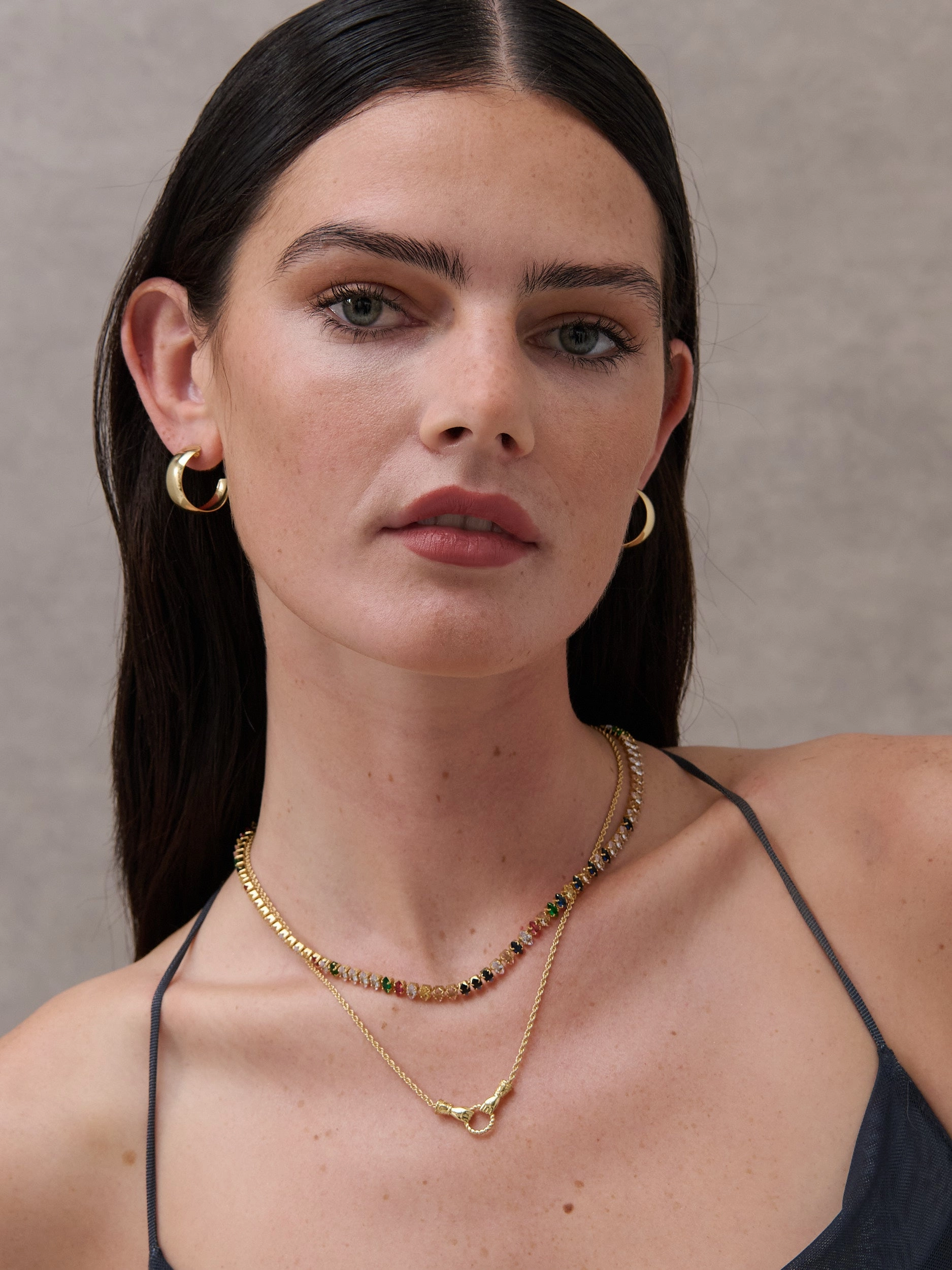 Rainbow Tennis 18K Gold Plated Necklace