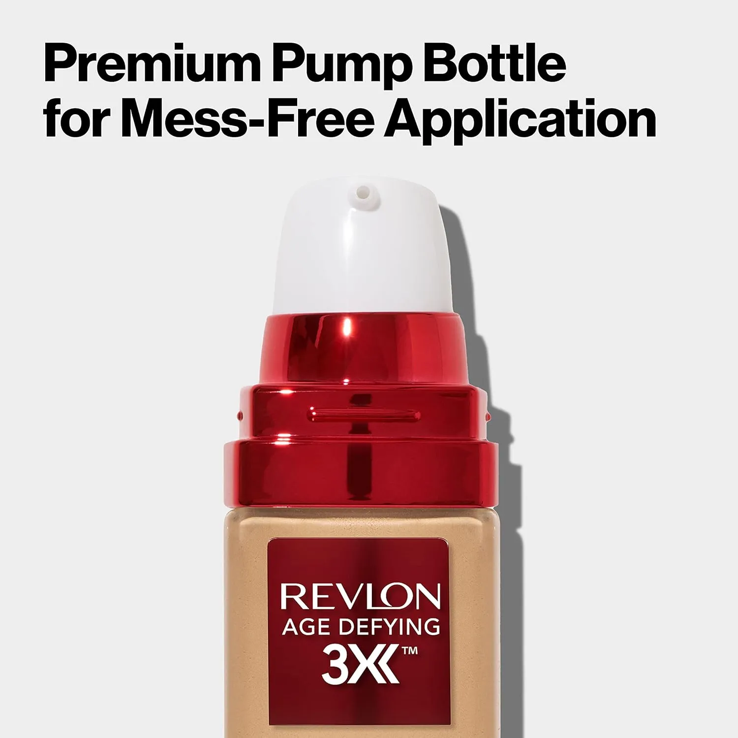 Revlon Liquid Foundation, Age Defying 3XFace Makeup, Anti-Aging and Firming Formula, SPF 30, Longwear Medium Buildable Coverage with Natural Finish, 040 Medium Beige, 1 Fl Oz