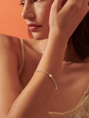 Rhoda Pearl Sterling Silver Plated Bracelet