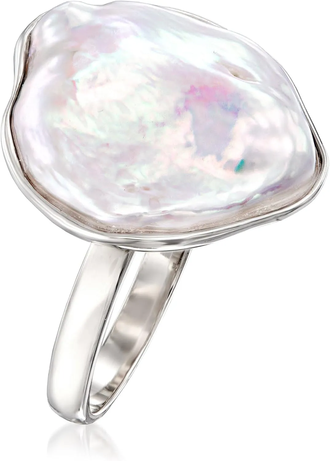 Ross-Simons 20x16mm Cultured Keshi Pearl Ring in Sterling Silver