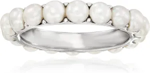 Ross-Simons 3.5mm Cultured Pearl Eternity Band in Sterling Silver