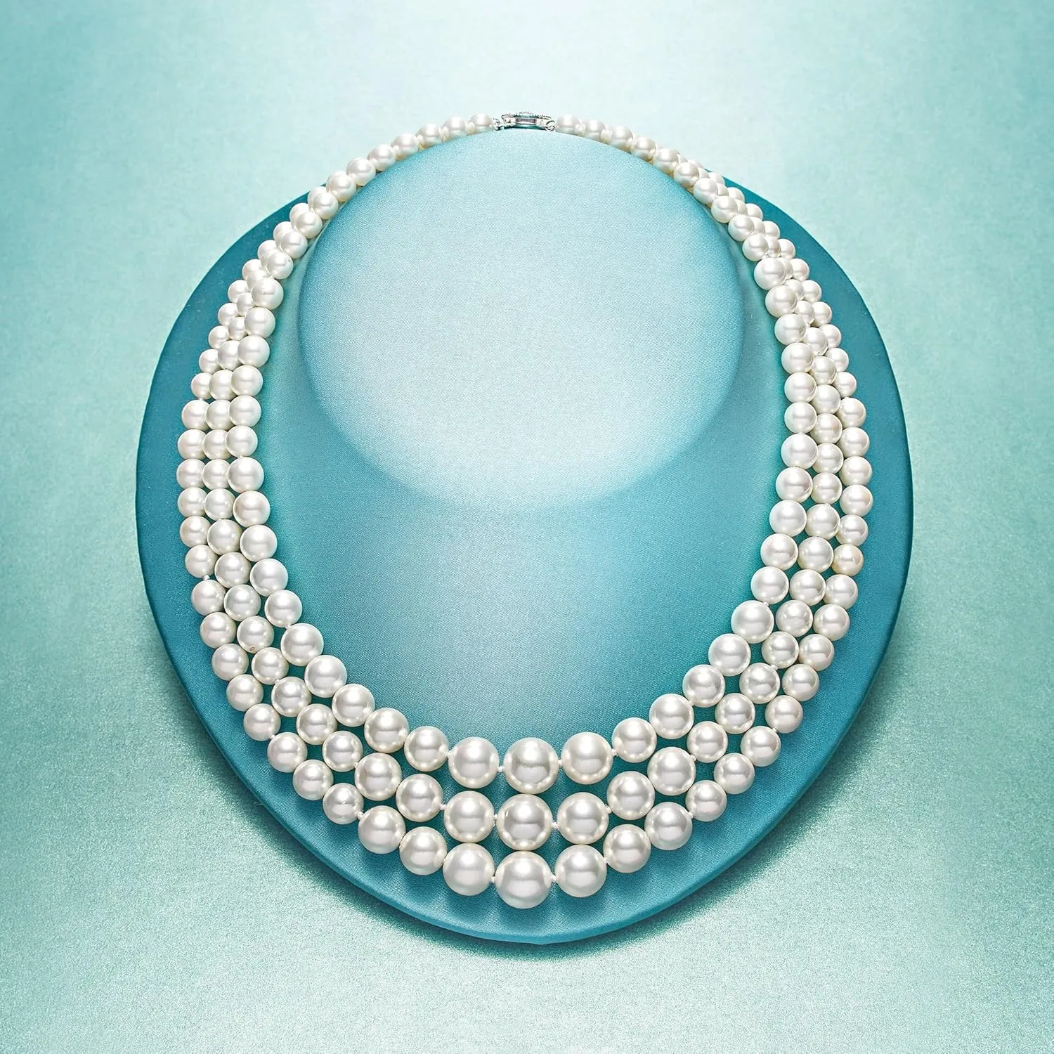 Ross-Simons 6-12mm Shell Pearl Graduated 3-Strand Necklace with Sterling Silver