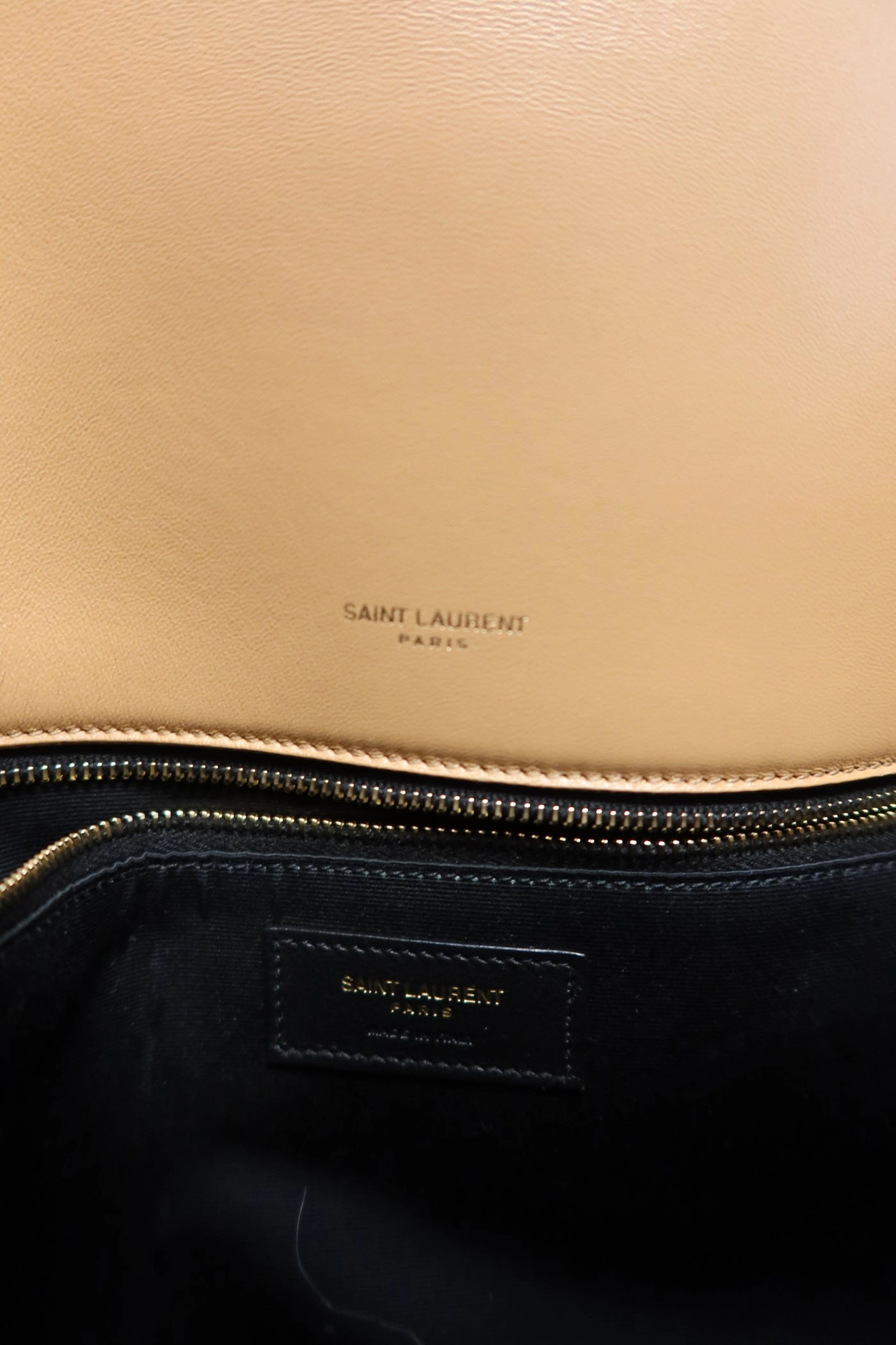 Saint Laurent Beige Genuine Shearling Shoulder Bag (retail approx. $4,000)*