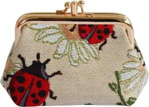 Signare Tapestry Double Pocket Change Pouch Kiss lock Coin Purse for Women