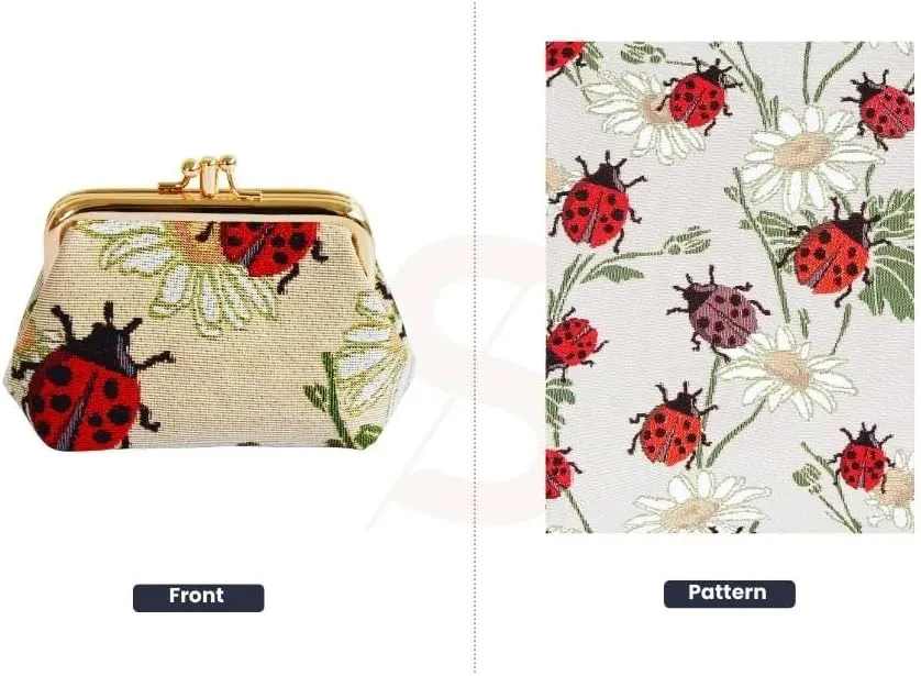 Signare Tapestry Double Pocket Change Pouch Kiss lock Coin Purse for Women
