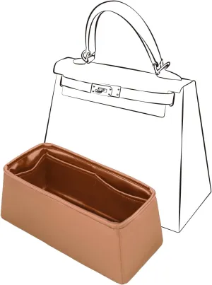 Silky Insert for Kelly 20, Lightweight Purse Organizer Insert Compatible with Hermes Kelly 20, Silky Smooth Handbag Shaper(Gold)