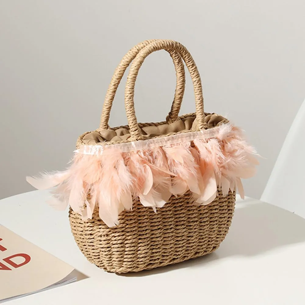 Straw Tote Rattan Summer Purse Handbags Straw Bags for Summer Raffia Tote Beach Purse Shopping Vacation Holiday
