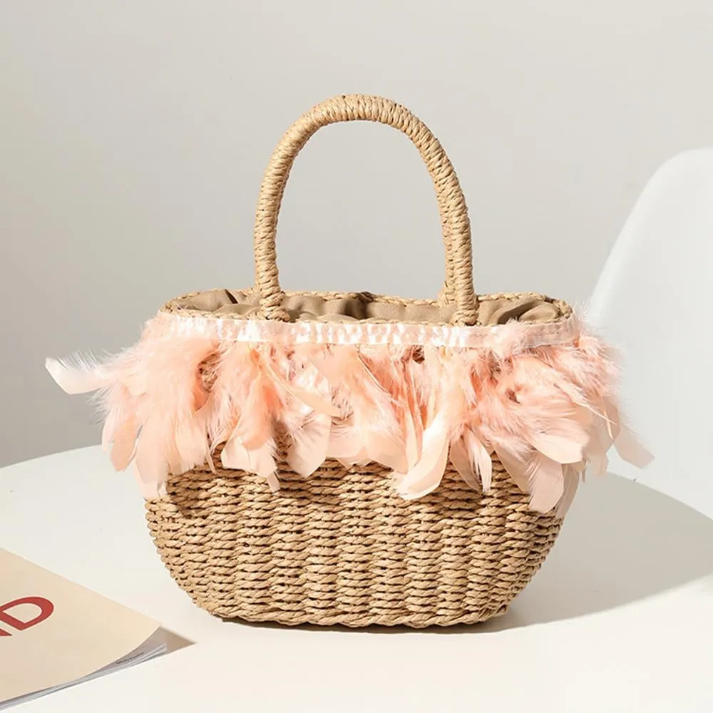 Straw Tote Rattan Summer Purse Handbags Straw Bags for Summer Raffia Tote Beach Purse Shopping Vacation Holiday