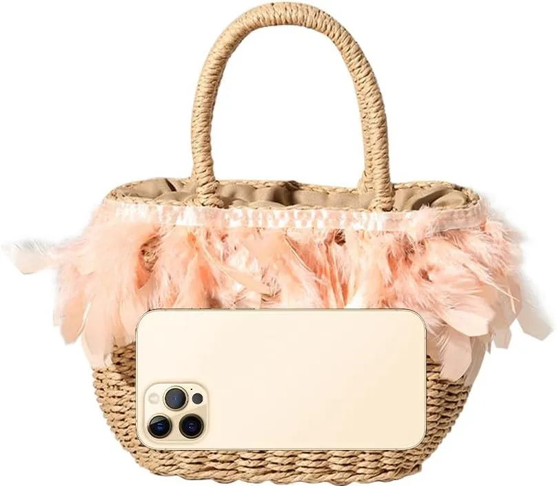 Straw Tote Rattan Summer Purse Handbags Straw Bags for Summer Raffia Tote Beach Purse Shopping Vacation Holiday