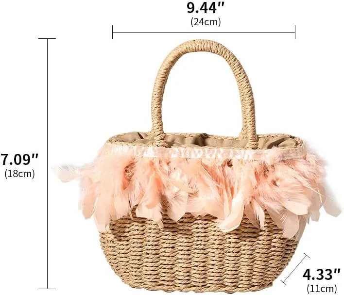 Straw Tote Rattan Summer Purse Handbags Straw Bags for Summer Raffia Tote Beach Purse Shopping Vacation Holiday