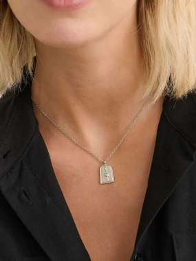 SUN CHARM MATTE PLATED NECKLACE - Silver