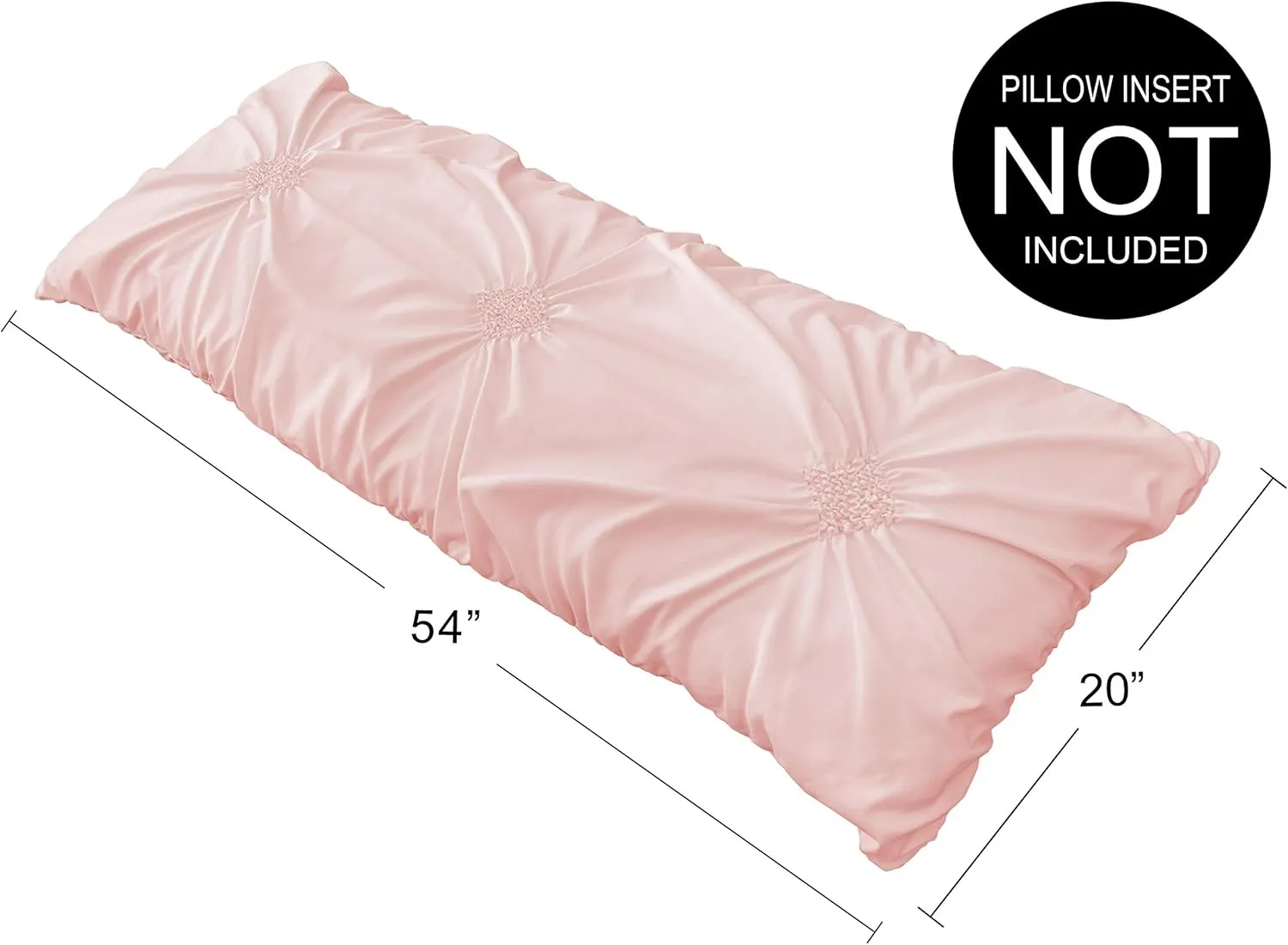 Sweet Jojo Designs Solid Color Blush Pink Shabby Chic Body Pillow Case Cover for Harper Collection (Pillow Not Included)
