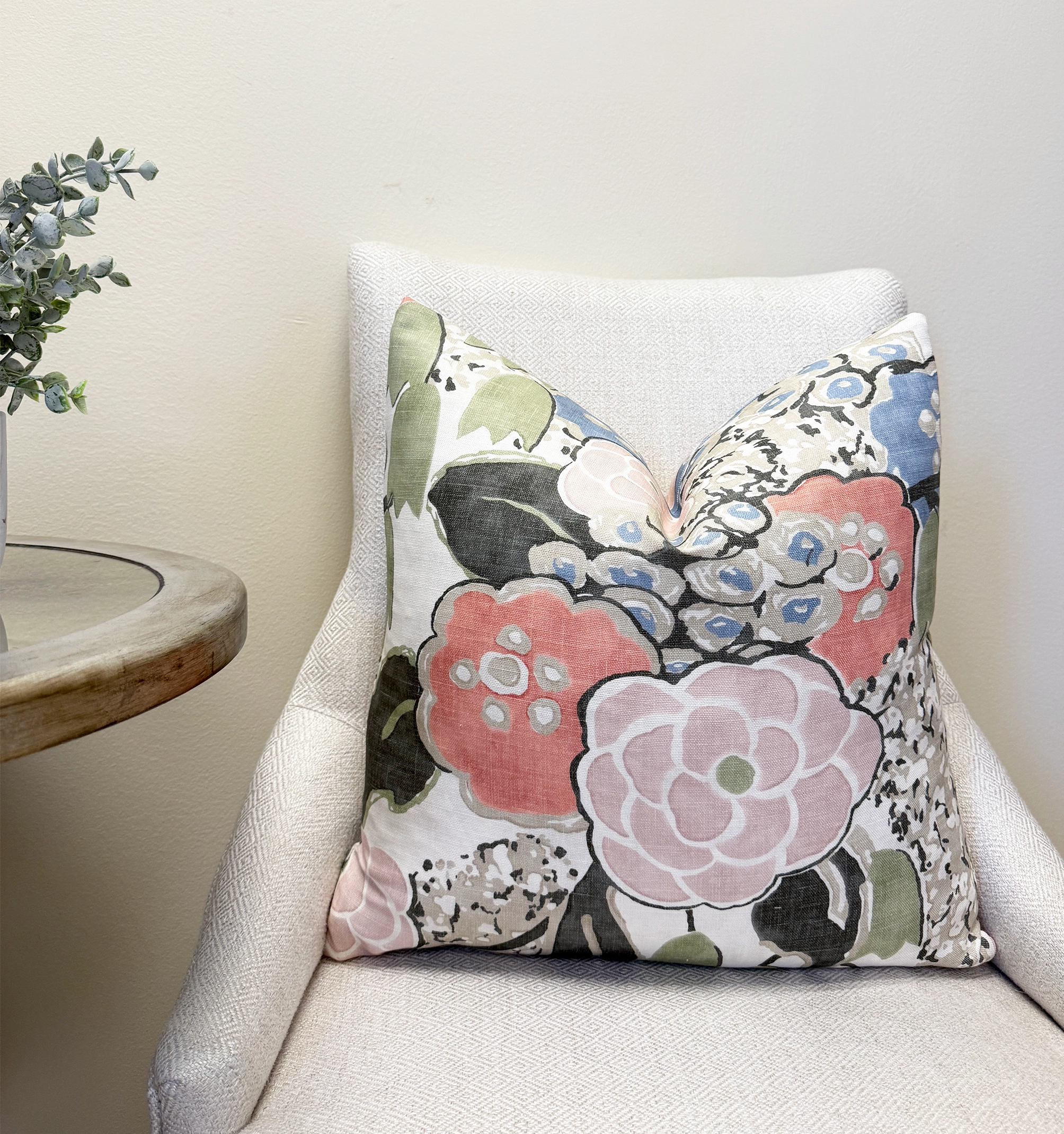 Thibaut Laura Blush and Green Throw Pillow