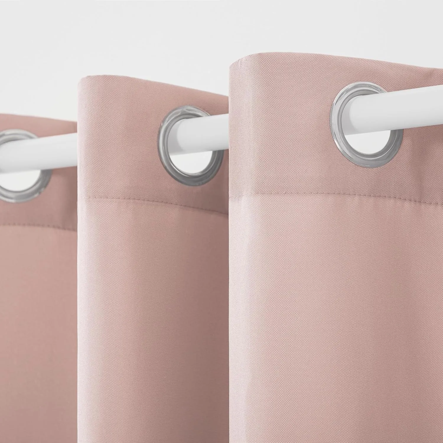 TOWN & COUNTRY BASICS Cabana Solid Heavyweight Indoor Outdoor Curtains, Light Filtering Opacity with Grommet Top, Water Repellent, 2-Pack Set, 54"x84", Blush