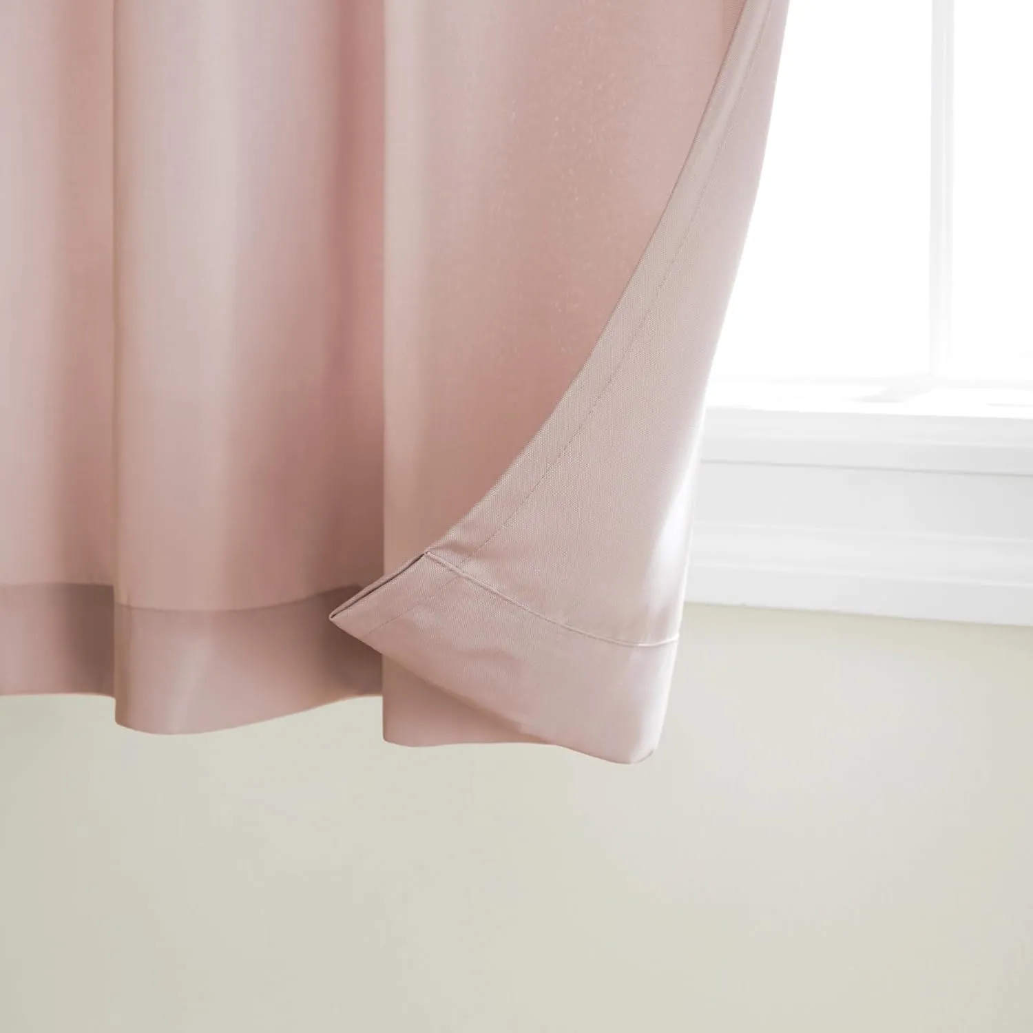 TOWN & COUNTRY BASICS Cabana Solid Heavyweight Indoor Outdoor Curtains, Light Filtering Opacity with Grommet Top, Water Repellent, 2-Pack Set, 54"x84", Blush