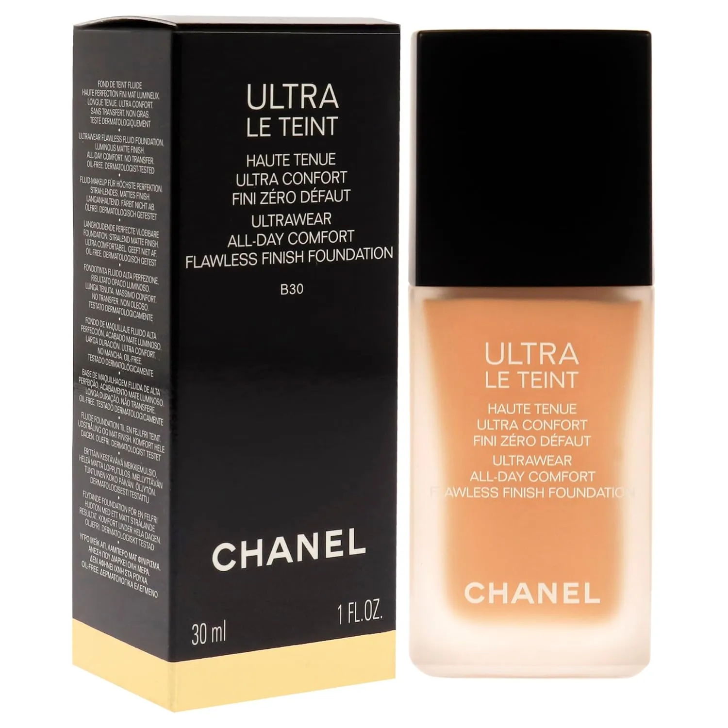 Ultra Le Teint Ultrawear Flawless Foundation - B30 Medium Neutral by Chanel for Women - 1 oz Foundation
