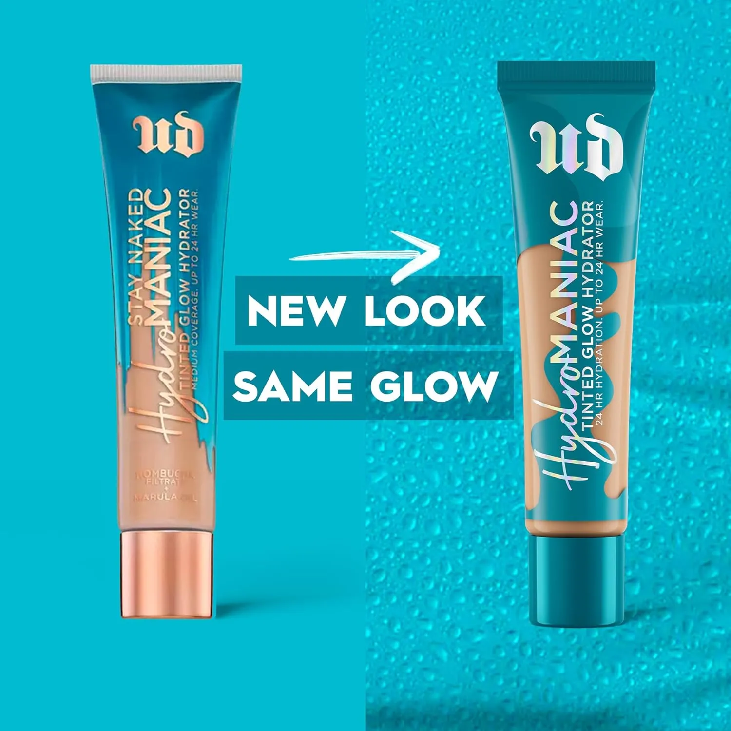 Urban Decay Hydromaniac Dewy Foundation, Hydrating Tinted Moisturizer for Dry Skin, Buildable Medium Coverage, with Kombucha Filtrate & Marula Oil, Non-comedogenic, Vegan, Cruelty-free - 1.1 fl oz