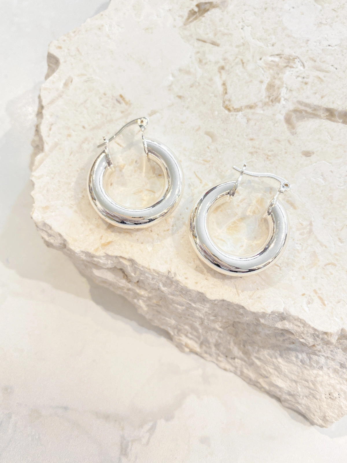 Vanya Sterling Silver Plated Hoop Earrings