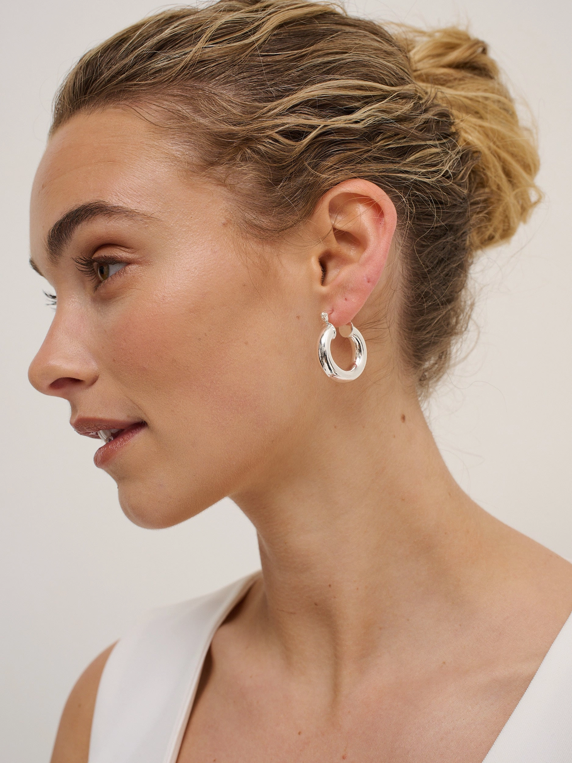 Vanya Sterling Silver Plated Hoop Earrings