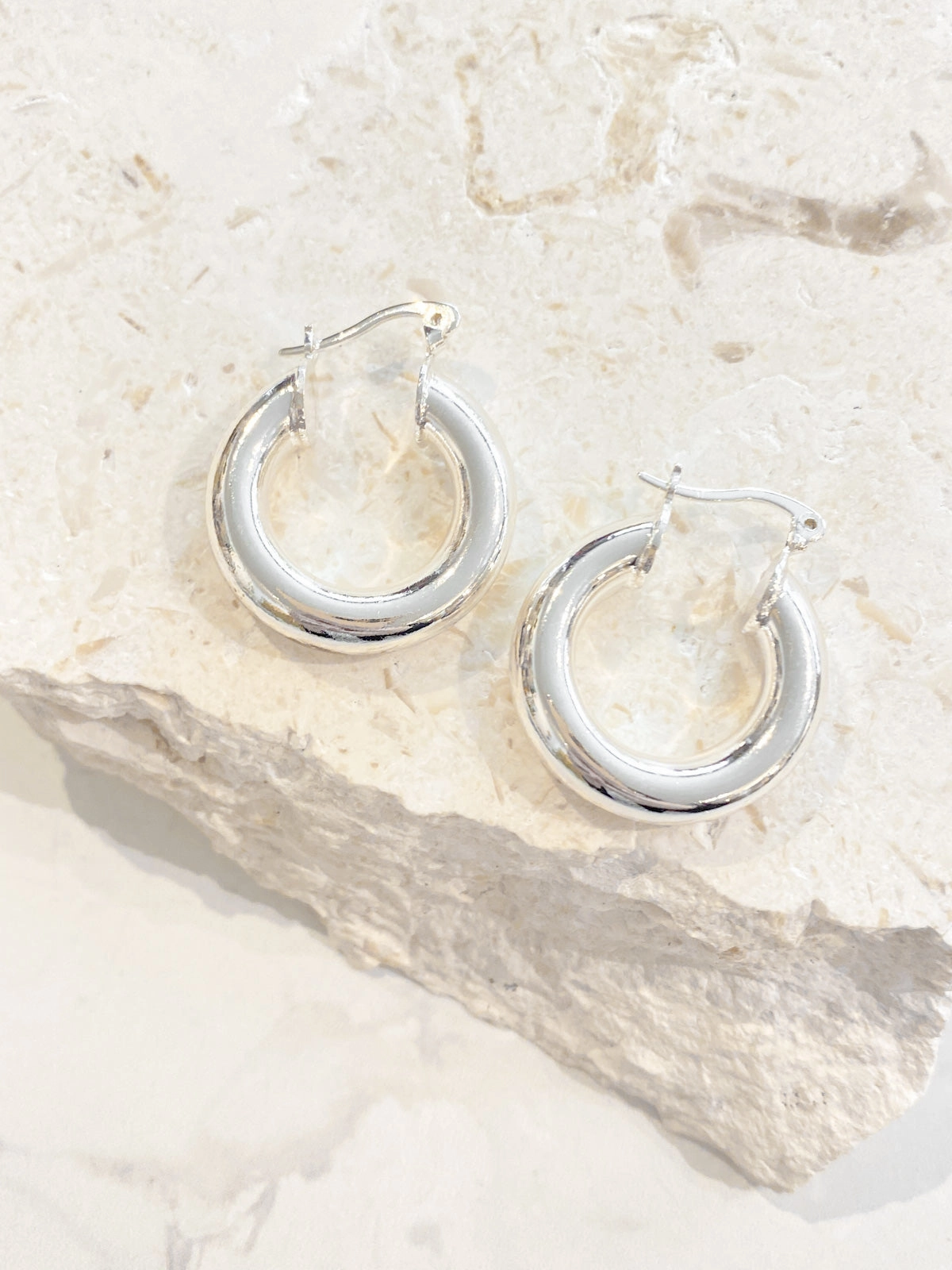 Vanya Sterling Silver Plated Hoop Earrings