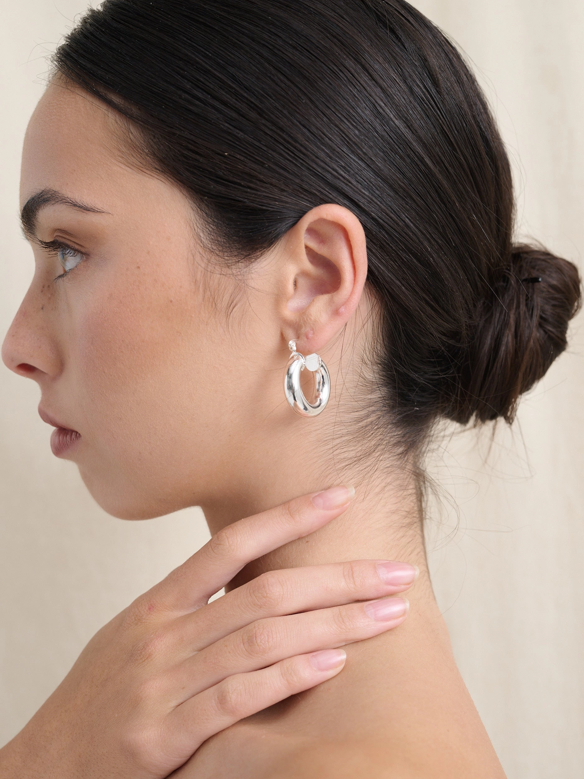 Vanya Sterling Silver Plated Hoop Earrings