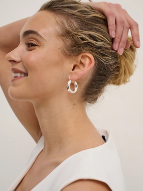 Vanya Sterling Silver Plated Hoop Earrings
