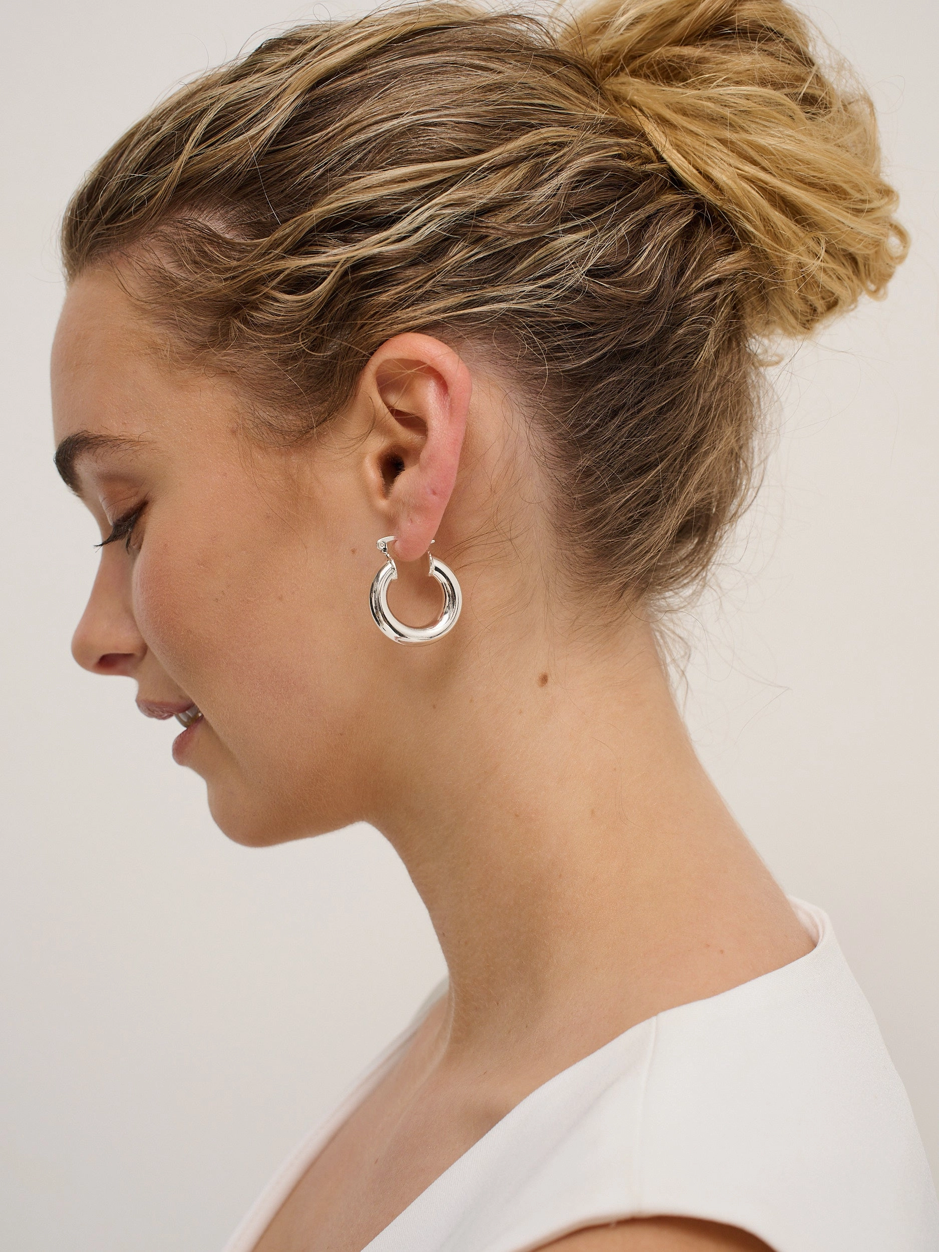 Vanya Sterling Silver Plated Hoop Earrings