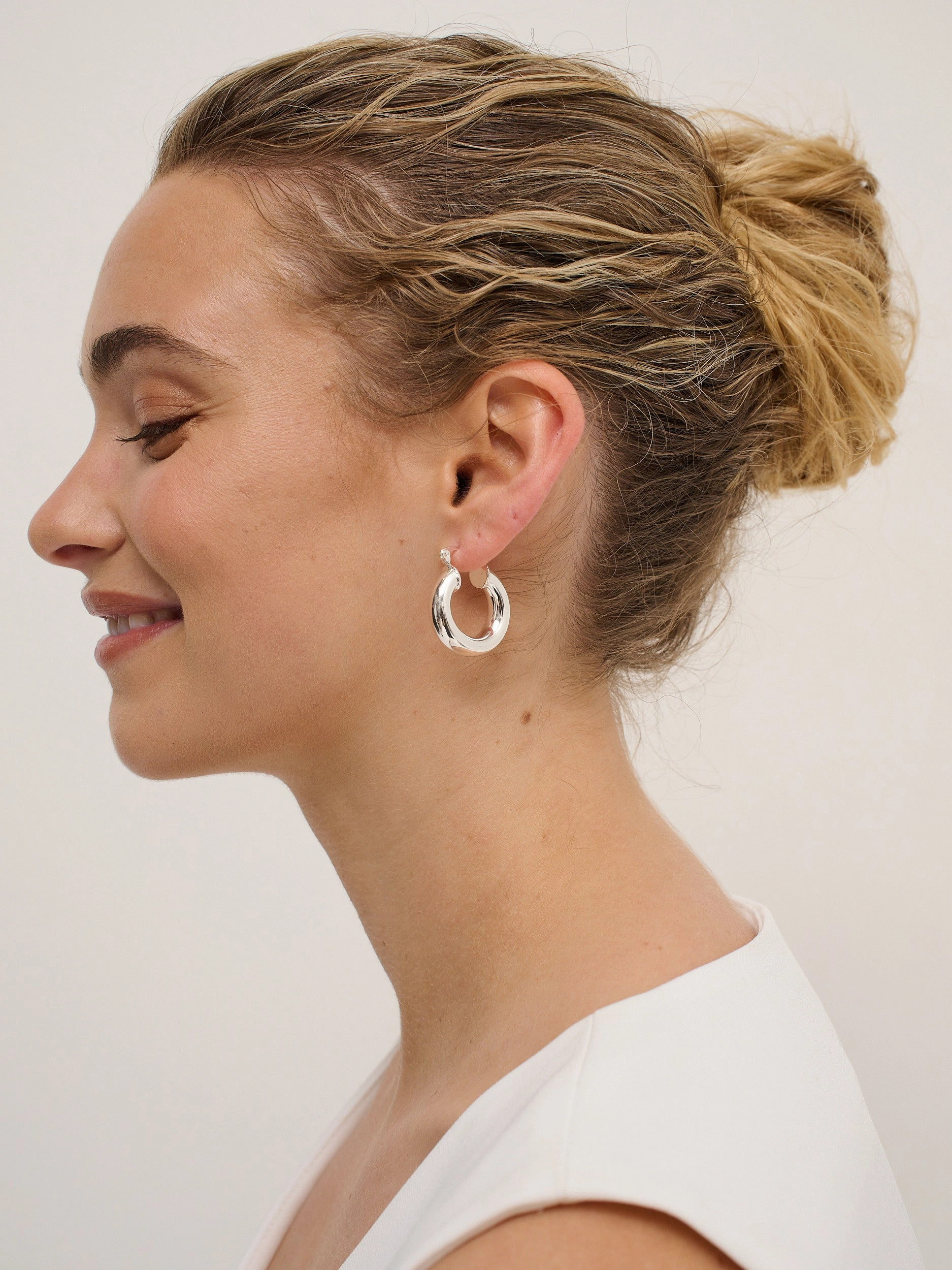 Vanya Sterling Silver Plated Hoop Earrings