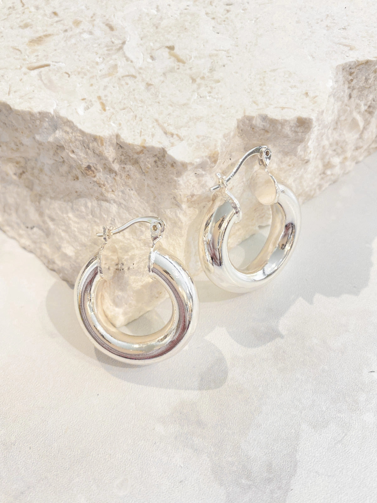 Vanya Sterling Silver Plated Hoop Earrings