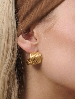 Vera Textured 18K Gold Plated Earrings