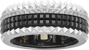 VERTU Smart Ring Ai Diamond Ring for Men/Women, Sleep Tracker - Fitness Monitor - Silver Black - Size 11 - No App Subscription Shadow Pair