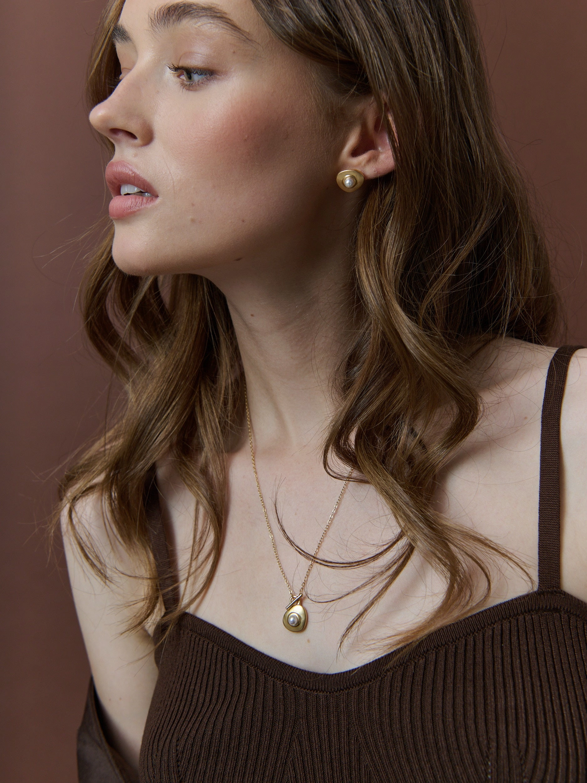 Victoria Matte 18K Gold Plated Earrings