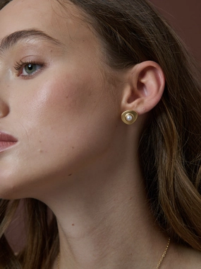 Victoria Matte 18K Gold Plated Earrings