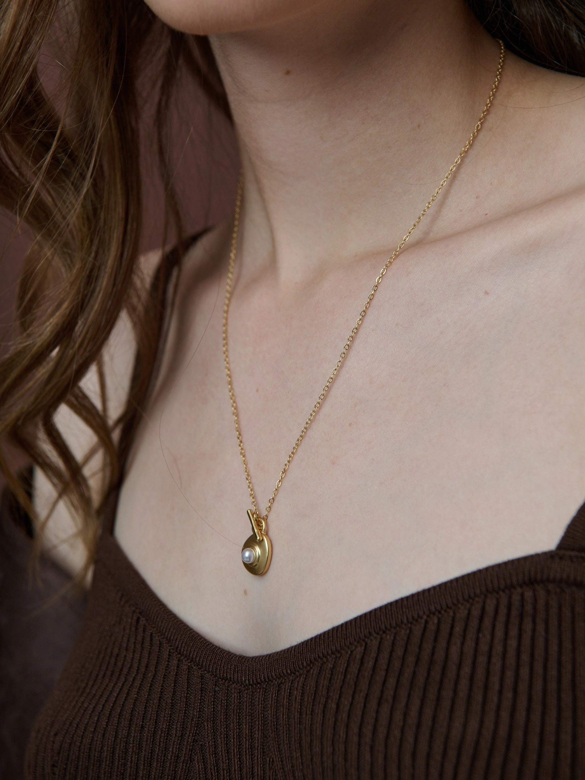 Victoria Matte 18K Gold Plated Necklace