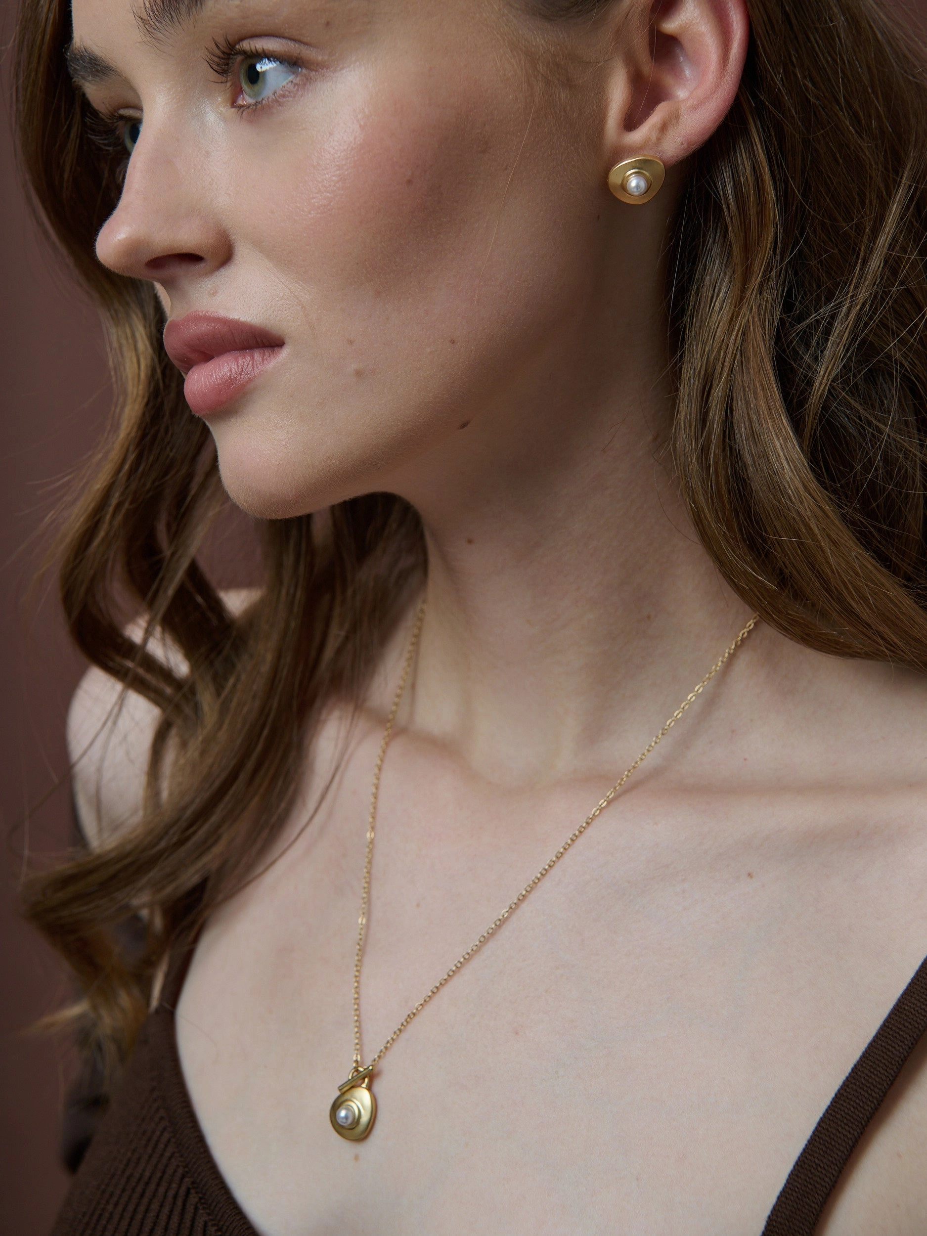 Victoria Matte 18K Gold Plated Necklace