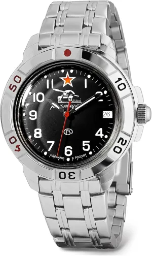 VOSTOK | Komandirskie Tank Commander Russian Military Mechanical Wrist Watch | Fashion | Business | Casual Men’s Watches | Model 431306 Steel Bracelet B®