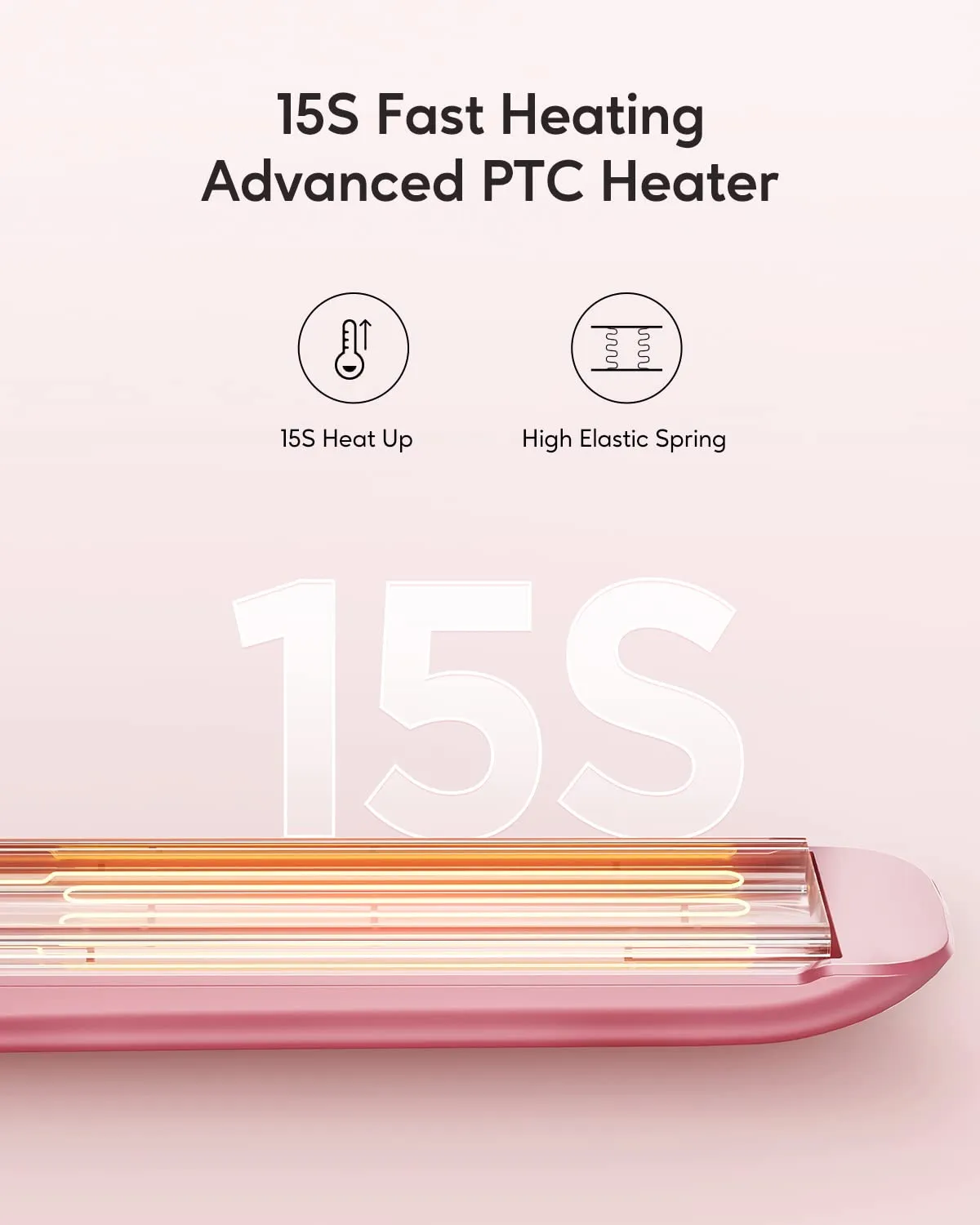 Wavytalk Salon Flat Iron Hair Straightener, Negative Ion Function with Titanium Plates Get Shinier & Smoother Hair, 15 Adjustable Temp, Dual Voltage & 60 Mins Auto Shut Off (Rose Gold)
